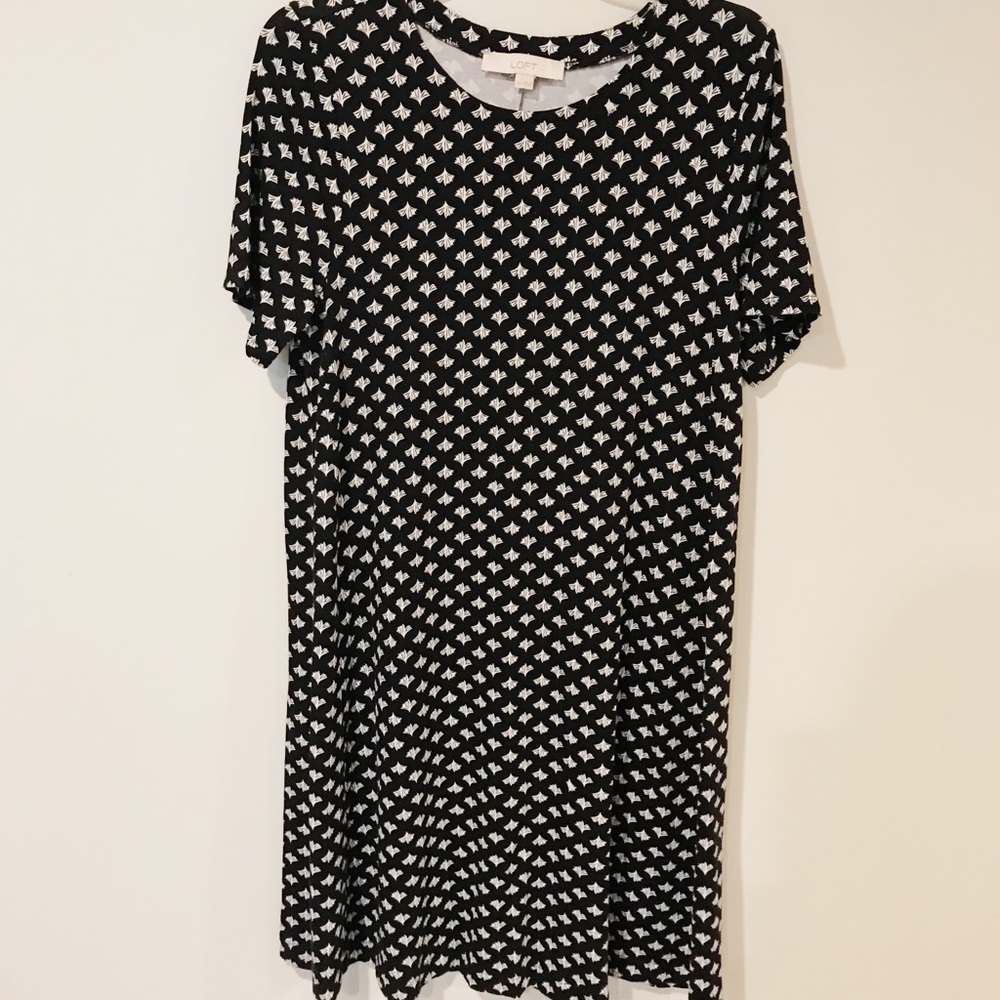 Loft black and white dress